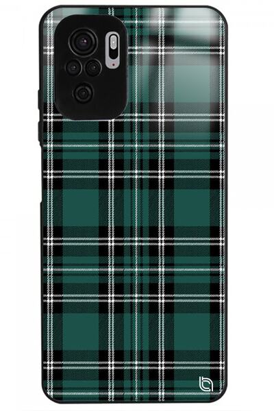 WANNA PROTECT Xiaomi Redmi Note 10S Plaid Fabric Premium Patterned Glossy Pho...