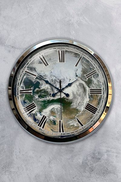Kasva Concept Ceas de Perete Decorativ Cadou 40 Cm Crom Metal Wave