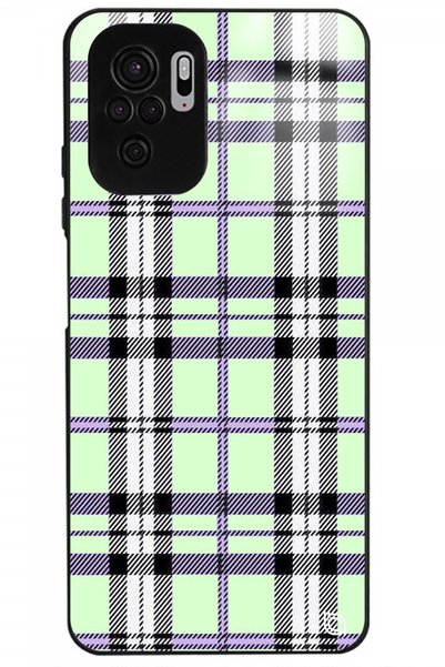 WANNA PROTECT Xiaomi Redmi Note 10S Plaid Fabric Premium Patterned Glossy Pho...