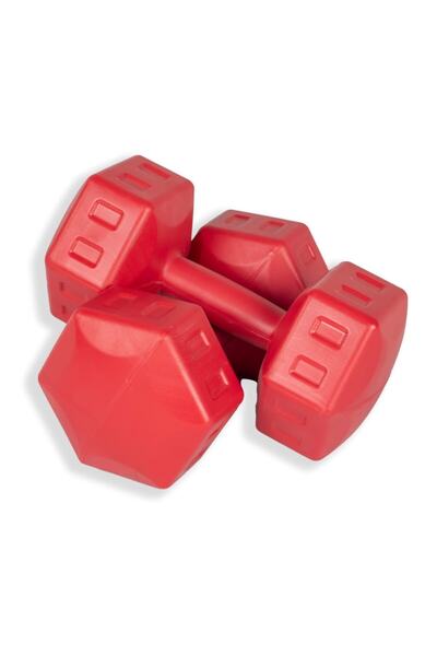 e-life 5 Kg Kırmızı Dambıl Seti 5 Kg X 2 Adet Toplam 10 Kg Ağırlık Seti