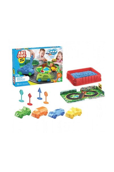 Art Craft Non-Drying Kinetic Play Sand Cars Set