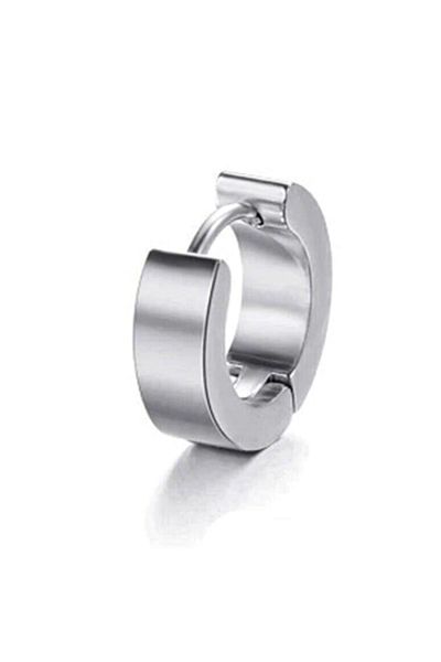 The Collection Men's Silver Titanium Earrings