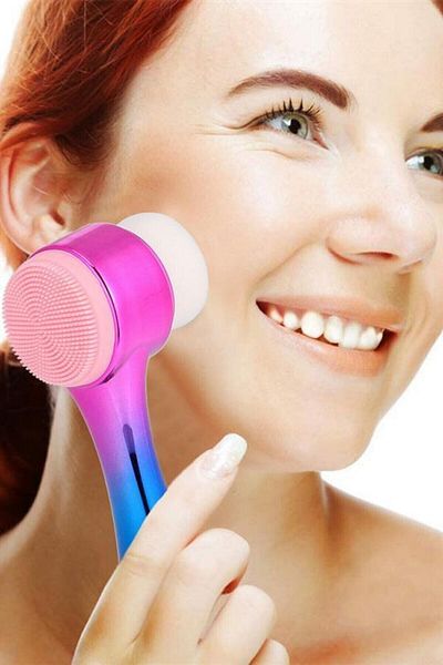 Buffer Dual Function Colorful Skin Facial Cleansing Brush Exfoliating Massage Effective Pore Cleansing Tool