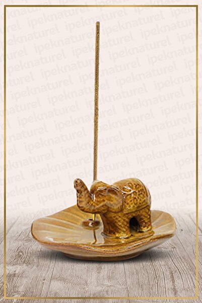 İpek Naturel Tütsülük Yuvarlak Filli Seramik Sarı