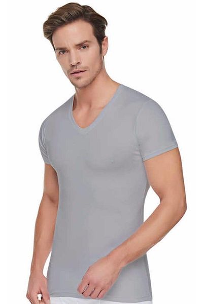 Tutku 0107 Men's Ribbed V-Neck Undershirt