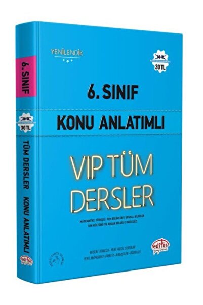 Editör Yayınevi 6.sınıf Vıp Tüm Dersler Konu Anlatımlı Mavi Kitap Editör Yayı...
