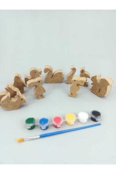 na neşeli ahşap Okul öncesi etkinlik .Ahşap boyama seti.. Eğitici Ahşap Boyas...