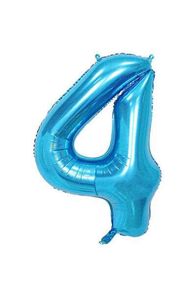 PARTİSERÜVENİ بالون فويل أزرق اللون 4 أرقام 40 بوصة (100 سم)