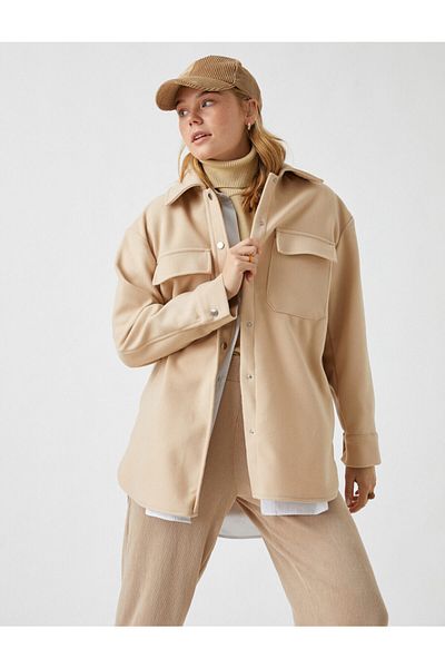 Koton Long Sleeve Pocket Coat