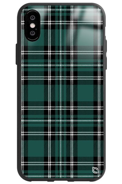 WANNA PROTECT iPhone XS Compatible Plaid Fabric Premium Patterned Glossy Phon...