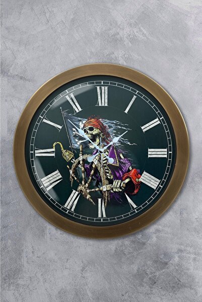 Platin Saat هدية ساعة حائط دفة معدنية عتيقة مقاس 36 سم