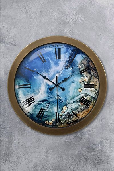 Kasva Concept 36 cm Tumbled Metal Sea Wall Clock