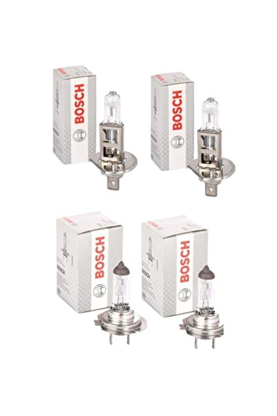 Bosch Fiat Linea Uzun Kısa Far Ampul Set 2 Uzun H7 Far 2 Kısa H1 Far Ampul