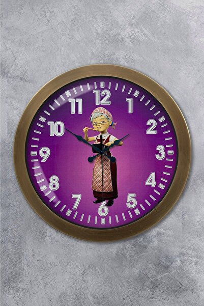 Kasva Concept هدية ساعة حائط عمة معدنية عتيقة مقاس 36 سم