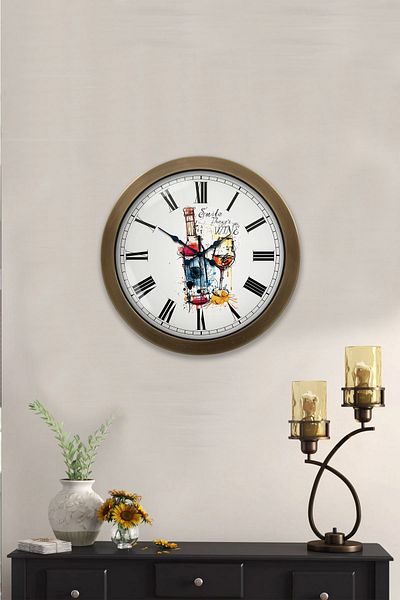 Kasva Concept 36 cm Tumbled Metal Bar Wall Clock