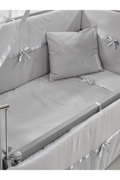 Meltem Smart Mondo Gray Cotton Baby Sleeping Set 60X120 cm