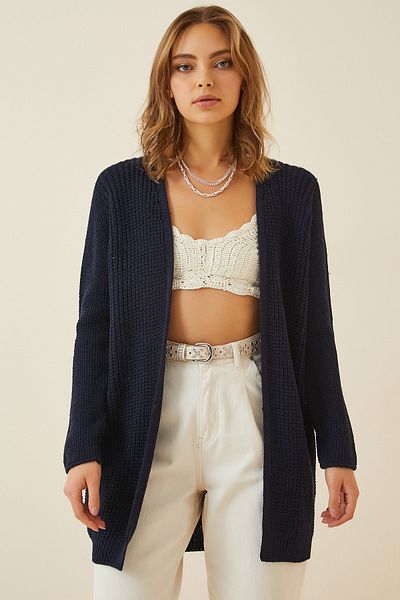 Happiness İstanbul Női sötétkék Thessaloniki Knit Basic kötöttáru kardigán YG00095