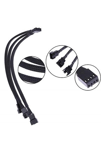 Alfais 4303 4 Pin Fan Çoklayıcı Y Pwm Çoklayıcı Splitter Kablosu