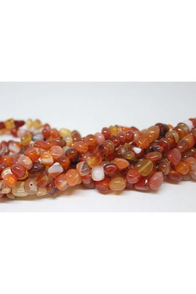 Yasamtohumu 8-10 mm Brățară de mărgele de lungime Agat maro Pietre naturale - Jumătate de șuviță (18 cm lungime)