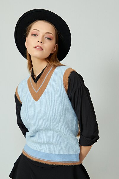 Jerusalema Kadın Mavi, Tüylü Sakallı Ipli, Triko Süveter