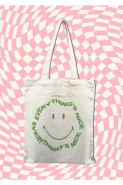 BAGAND Ακατέργαστη υφασμάτινη τσάντα Smile
