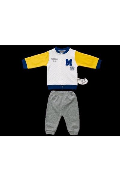 Mymio Yellow Boze Baby College 2-Piece Baby Set with Cardigan - 6780