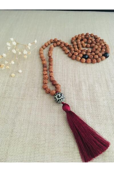 Dizayn Doğaltaş Rudraksha 108lik Mala Kolye