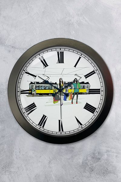 Kasva Concept Gift 36 cm Black Metal Fashion Wall Clock