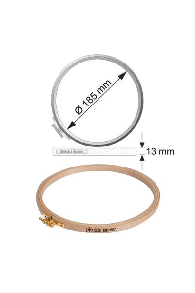 Şirin Kasnak Кръгли дървени пръстени за бродерия с винтове - Диаметър 18,5 cm...