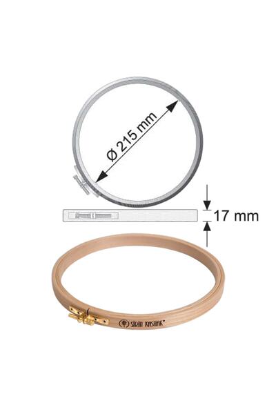 Şirin Kasnak Στρογγυλές Ξύλινες Τροχαλίες Κεντήματος με Βίδες - Διάμετρος 21,...