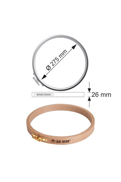 Şirin Kasnak Кръгли дървени пръстени за бродерия с винтове - Диаметър 27,5 cm...