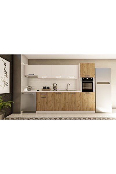 visasconcept 300 Cm Açelya Hazır Mutfak Dolabı Aspiratör Ve Ankastre Kiler Mo...