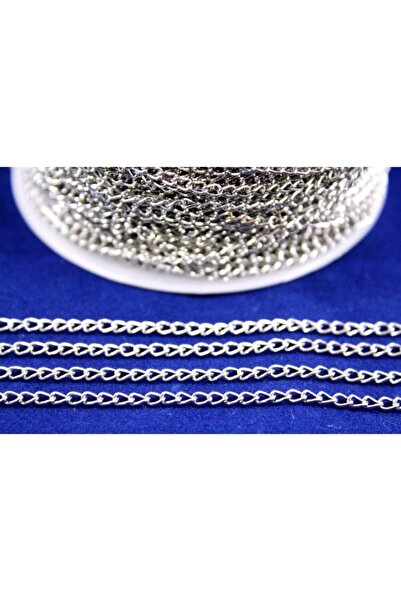 yfhobi 1 Metre - 0.60 Mm Kıvrık Zincir, Kolye Zinciri, Takı Zinciri, Nikel Ka...