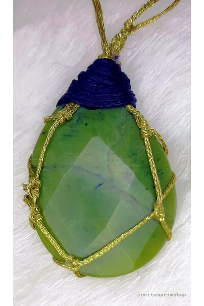 inci nida Yeşim Taşı Kolye Yeşim Taşı Tasarımla Buluştu