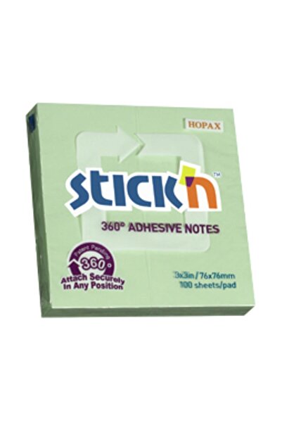Gıpta ورق ملاحظات لاصق Hopax Stickn 76x76 مم 360 أخضر 100 ورقة 12 لتر (1 عبوة 12 قطعة)
