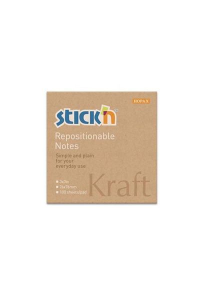 Gıpta Hopax Stickn Adhesive Note Paper Kraft 100 Sheets 76 X 76 Mm (1 Pack 12 Pieces)