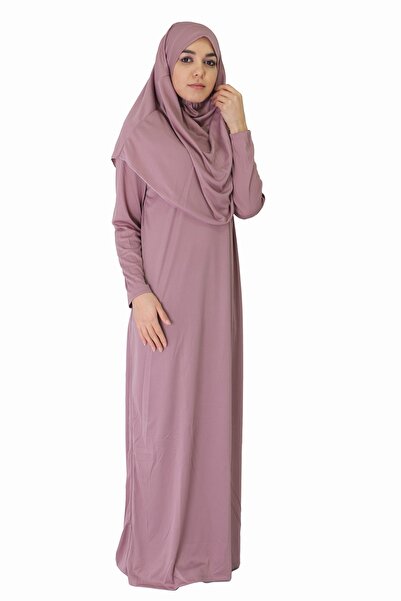 ZEHRANAZ NAMAZ ELBİSESİ Νέο φόρεμα προσευχής Dusty Rose χωρίς φερμουάρ