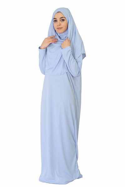 ZEHRANAZ NAMAZ ELBİSESİ Baby Blue φόρεμα προσευχής χωρίς φερμουάρ