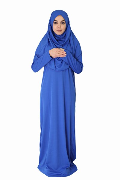 ZEHRANAZ NAMAZ ELBİSESİ Φόρεμα προσευχής Saks Blue χωρίς φερμουάρ