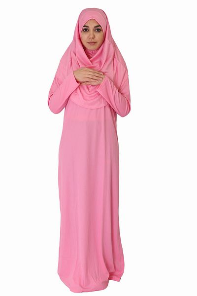 ZEHRANAZ NAMAZ ELBİSESİ Candy Pink Plaid Dress Without Zipper