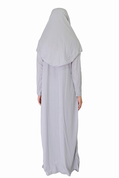ZEHRANAZ NAMAZ ELBİSESİ Ανοιχτό γκρι φόρεμα προσευχής χωρίς φερμουάρ