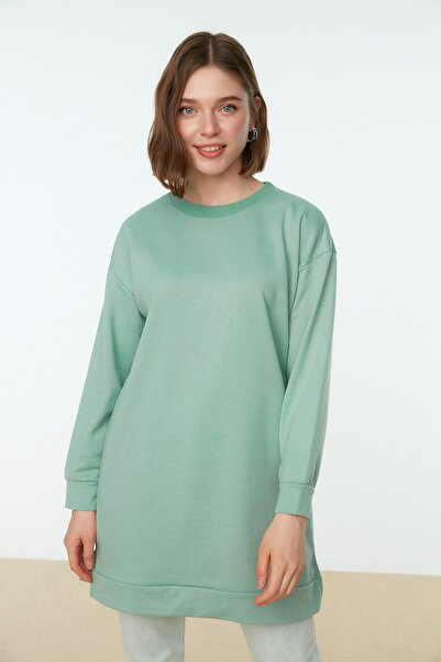 Trendyol Modest Sweatshirt - Turquoise - Relaxed fit