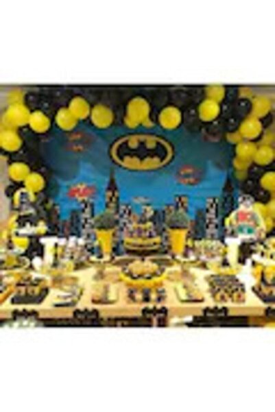 BalonEvi Batman Balon Zincir Seti 100 Adet Balon Batman Doğum Günü Konsept