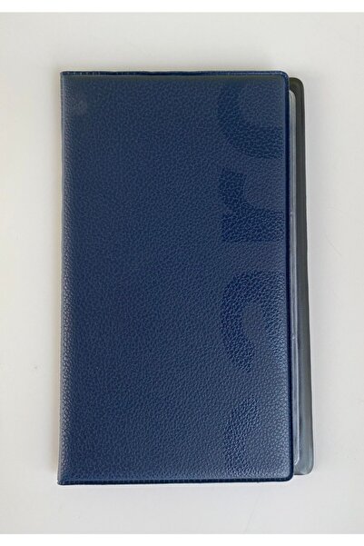 Önder 19*11cm Navy Blue Business Card Holder Faux Leather 60 Card Capacity