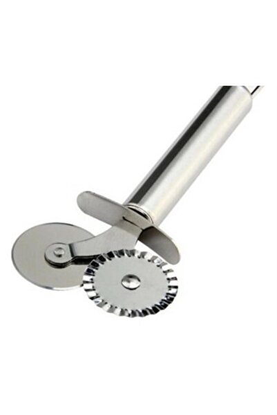 Genel Markalar Çelik Saplı Çift Taraflı Pizza Kesici Hamur Dilimleyici