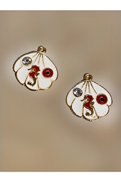 Lade شاكر أويستر فرس البحر مطلي بالذهب - أحمر