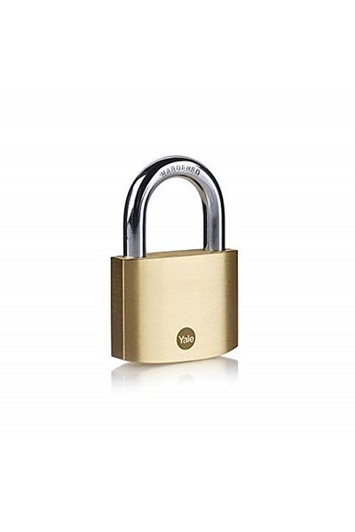 Yale Y110B/60/132/1 Brass Padlock 60mm - Standard Protection - Hardened Steel Ring