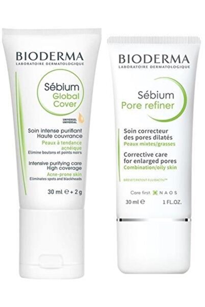 Bioderma Sebium Global Cover 30 ml+Bioderma Sebium Pore Refiner 30 ml Bakım Kremi