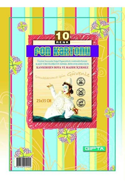 Gıpta Fon Kartonu 25*35 10 Renk Poşetli