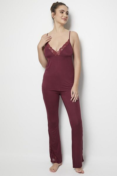 Doremi Set pijama roșu Claret pentru damă